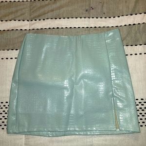 Mini skirt, leather with snake patron, size L